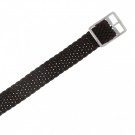 S34384-12 12 MM MØRK BRUN PERLON REIM MED STÅL SPENNE - L: 21 CM thumbnail