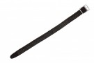 S34384-12 12 MM MØRK BRUN PERLON REIM MED STÅL SPENNE - L: 21 CM thumbnail