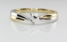 50-00322-1052 2 FARGET GULLRING  - GULT GULL OG HVITT GULL MED ZIRKONER thumbnail