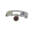1225629-48 HVITT GULL RING MULTI FARGET MED EKTE STEINER - BREDDE: 9 MM thumbnail