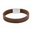 8097029221B SON of NOA - BRUNT FLETTET SKINNARMBÅND - BREDDE: 12 MM x LENGDE: 21 CM thumbnail
