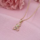 25588 BAMSE I FORGYLT SØLV MED ROSA ZIRKONER thumbnail