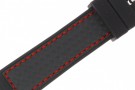 S47312 SILIKONREIM MED KARBONFIBER - SORT MED RØD SØM - 18 MM thumbnail