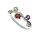 1225629-48 HVITT GULL RING MULTI FARGET MED EKTE STEINER - BREDDE: 9 MM thumbnail