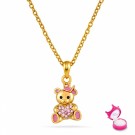 25588 BAMSE I FORGYLT SØLV MED ROSA ZIRKONER thumbnail