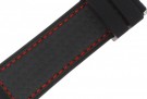 S38099 SILIKONREIM MED KARBONFIBER - SORT MED RØD SØM - 24 MM thumbnail