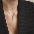 922688 PAN JEWELRY - DAZZLE ANHENG I FORGYLT SØLV MED BLANKE ZIRKONER - KJEDELENGDE: 42 + 3 CM  thumbnail