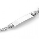 222501 ARMLENKE I SØLV MED ID PLATE OG ROSA EMALJE HJERTE thumbnail