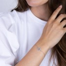 80450750900 CAIANOR - LIVETS TRE ARMLENKE I RODINERT SØLV MED BLANKE CUBIC ZIRKONIA - LENGDE: 17 CM + 1,5 CM thumbnail