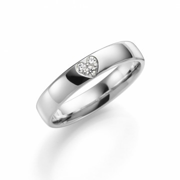 GD140H4 4 MM HVITT GULL RING MED 0,03CT. WSi - UTVENDIG OG INNVENDIG BUET