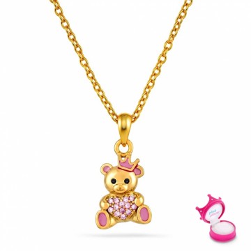 25588 BAMSE I FORGYLT SØLV MED ROSA ZIRKONER