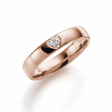 GD140R4 4 MM ROSÉ GULL RING MED 0,03CT. WSi - UTVENDIG OG INNVENDIG BUET
